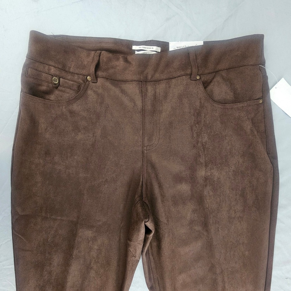 Westbound Woman 16W High Rise Skinny Dk Brown Suede Feel Legging NWT L687 - Picture 4 of 10